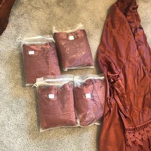 Rust colored bridesmaid robe. One size.